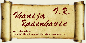 Ikonija Radenković vizit kartica